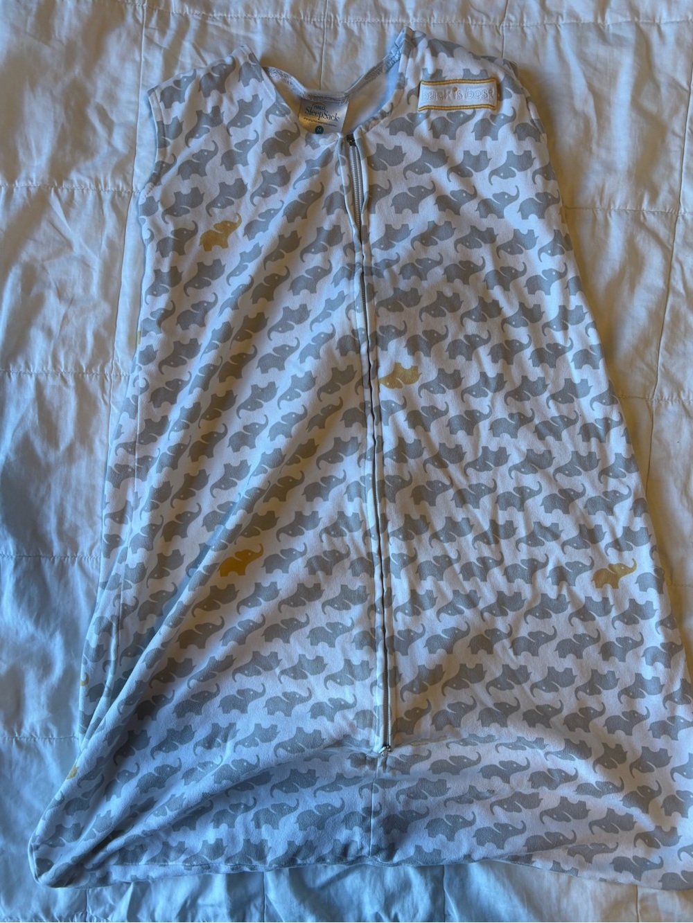 Cotton Halo Sleep Sack - 6-12 mo - elephant print